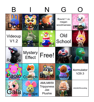 Animal crossing bingo! Bingo Card