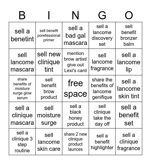 boutique bingo Card