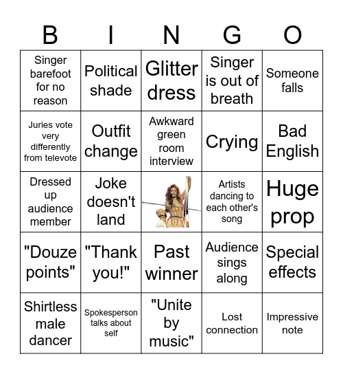Eurovision Song Contest 2025 Bingo Card