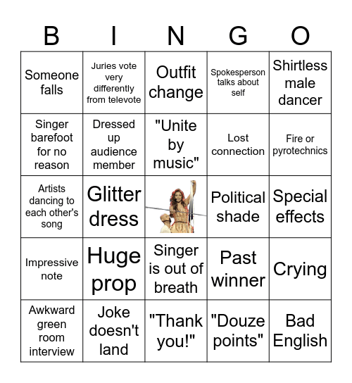 Eurovision Song Contest 2025 Bingo Card
