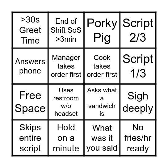 WWAD Bingo Card