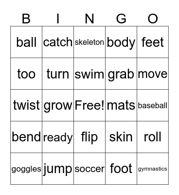 Word Bingo Card