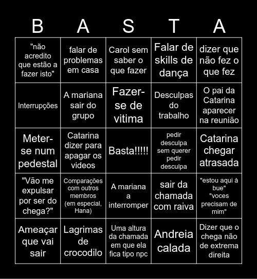 Catarina Bingo Card