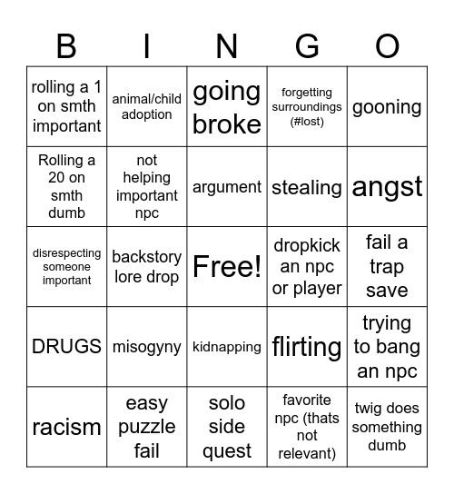 Chapter 1 Bingo Card