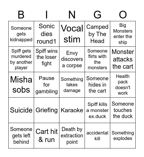 REPO Bingo Card