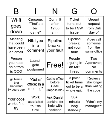 Ground Software Bingo! Bingo Card