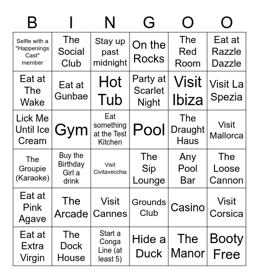 Ship Happens Bingo Card