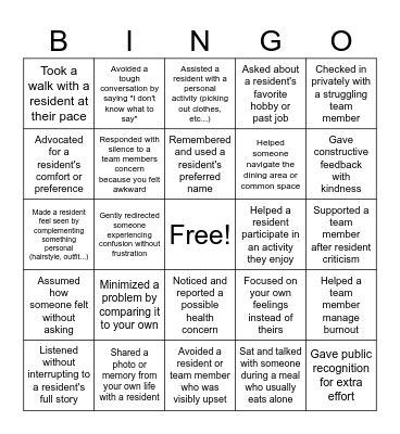 EMPATHY / SYMPATHY BINGO Card