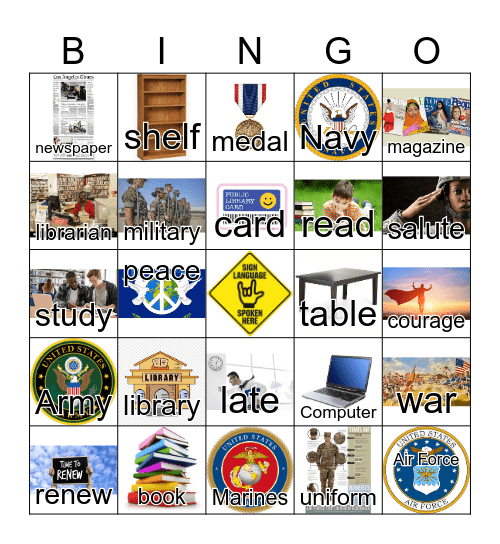 ASL Library/Military Bingo Card