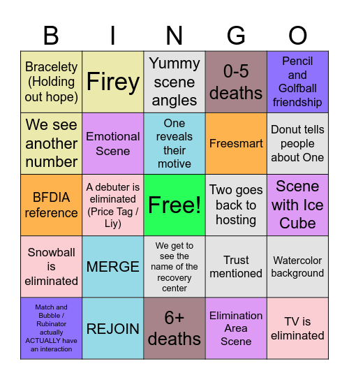 TPOT 18 Bingo Card