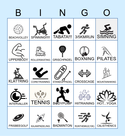 Träningsbingo Card