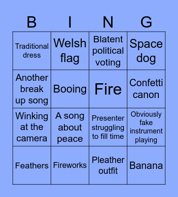 Eurovision Bingo Card