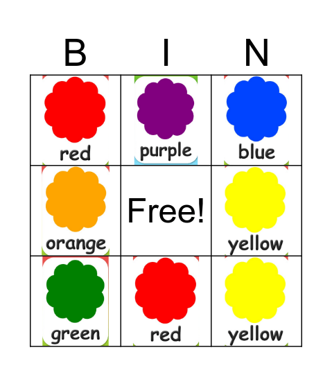 Color Bingo Card