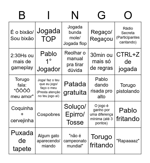 Bingo Secreto Bingo Card