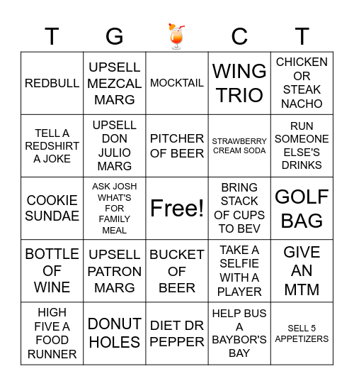 Bayhosts Bingo Card