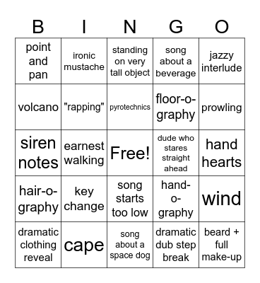 Eurovision 2025 Bingo Card