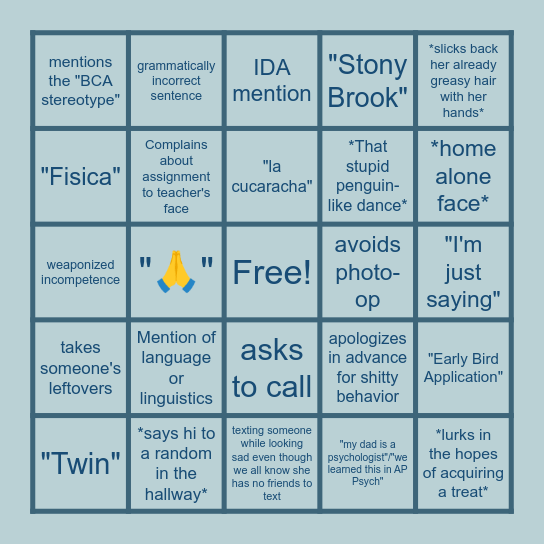 you know who... Bingo Card