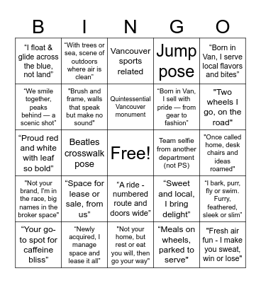 People Services | Photo Scavenger Hunt Bingo Card