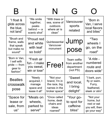 People Services | Scavenger Hunt Bingo Card