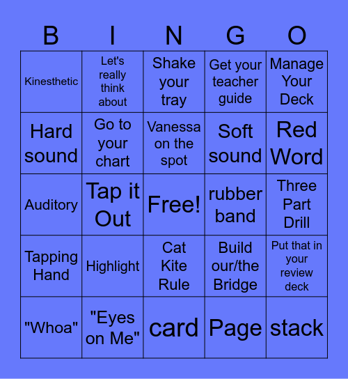 Three Hour Training on a Friday Afternoon Bingo Card