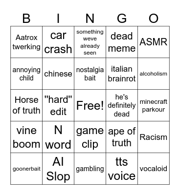 Reels Bingo Card