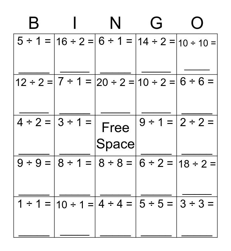 division-bingo-card