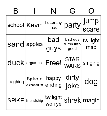 MLP MOVIE Bingo Card