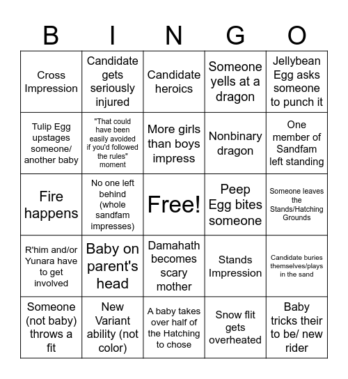 Damahath Clutch Bingo Card
