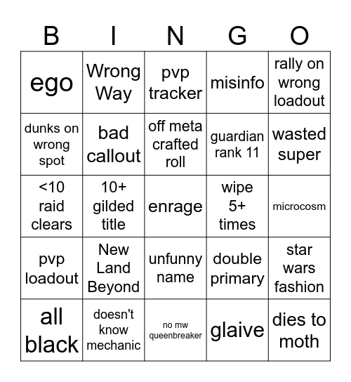 gotd ultimatum farm bingo Card