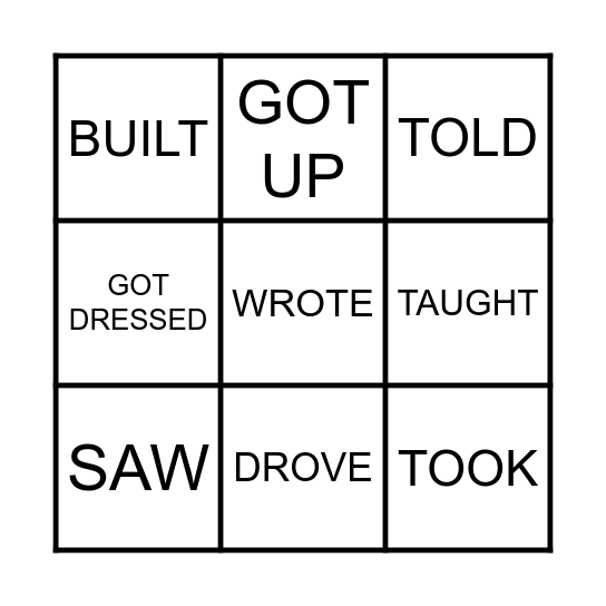 WORD BINGO Card