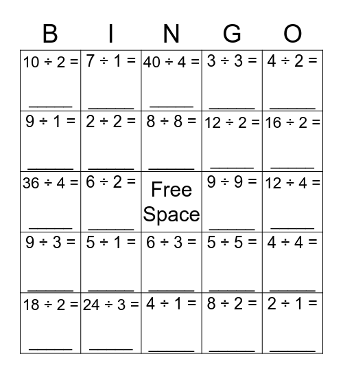 division-bingo-card