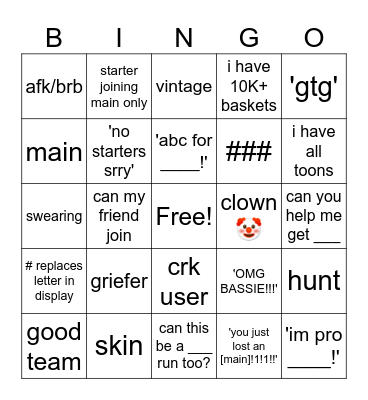 DW Bingo Board Bingo Card