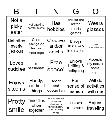 Are you Zayds type Bingo Card