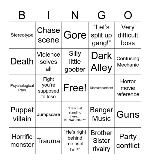 LOOK OUTSIDE Bingo Card