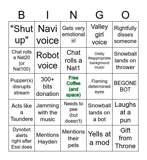 Typical EssiTV Stream Bingo v2.0 Bingo Card