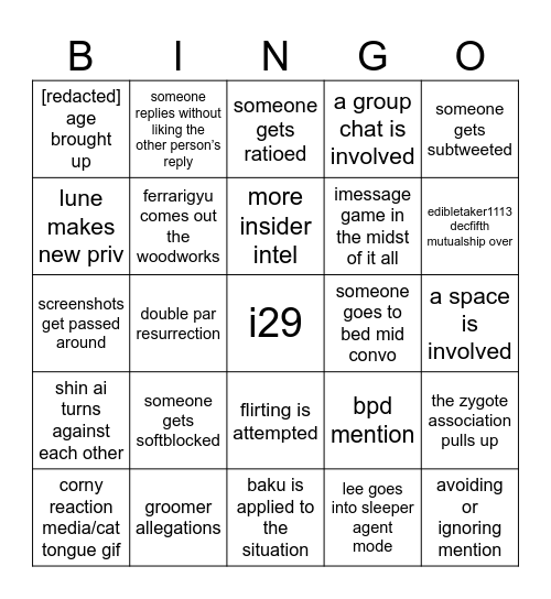 2025 showdown Bingo Card