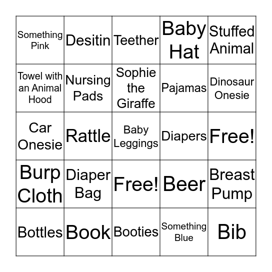 Baby Bocek Bingo! Bingo Card