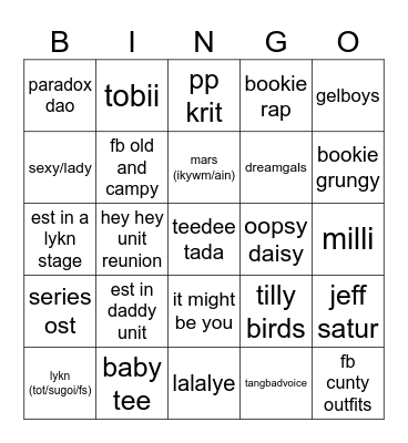 LOLFANFEST 2025 Bingo Card