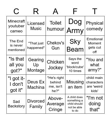 Minecraft Bingo Card