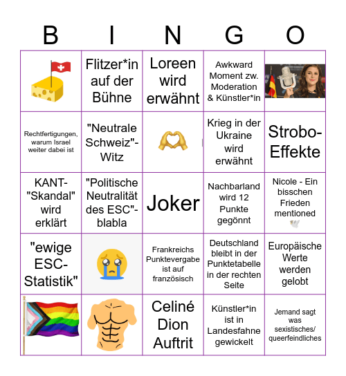 ESC-Finale 2025 powered by Lyra Bingo Card