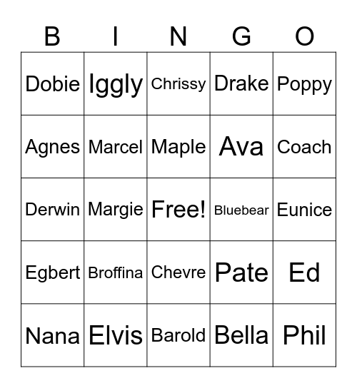 Animal Crossing Bingo Card