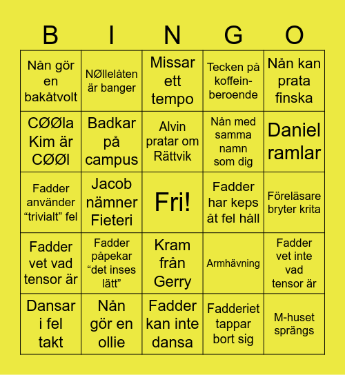 CØØla Bingo Card