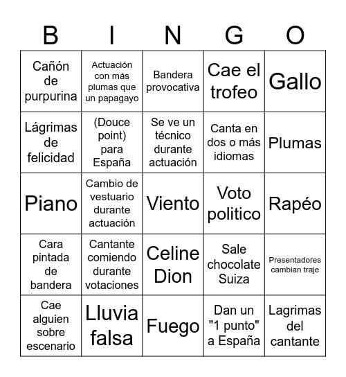 EuroVelluters Bingo Card