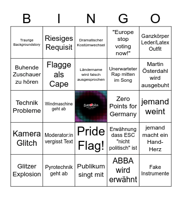 ESC Bingo 2025 Bingo Card