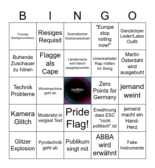 ESC Bingo 2025 Bingo Card
