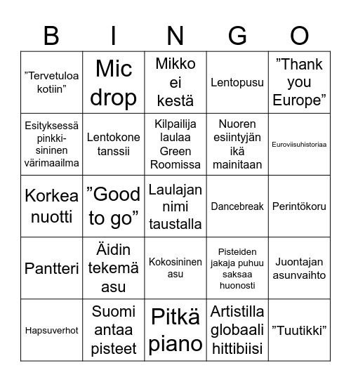 Viisubingo 2025 Bingo Card