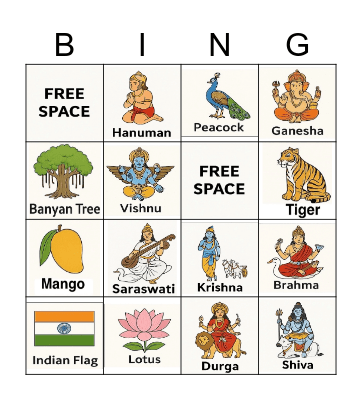 VYO Krishna Kids Bingo Card