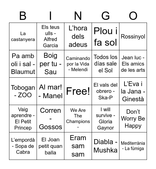 CAU FEST Bingo Card