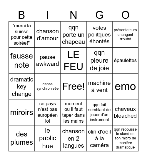 Eurovision 2025 Watchparty chez Tim! Bingo Card