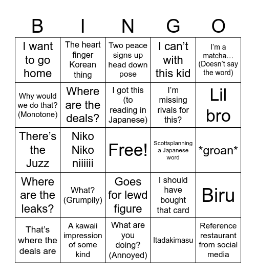SquilWord Bingo Card